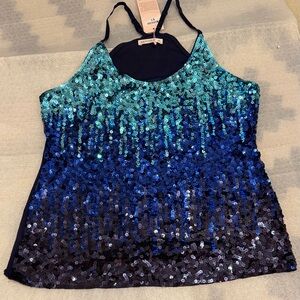 Marigold Sequin Ombre Camisole - Teal to Navy